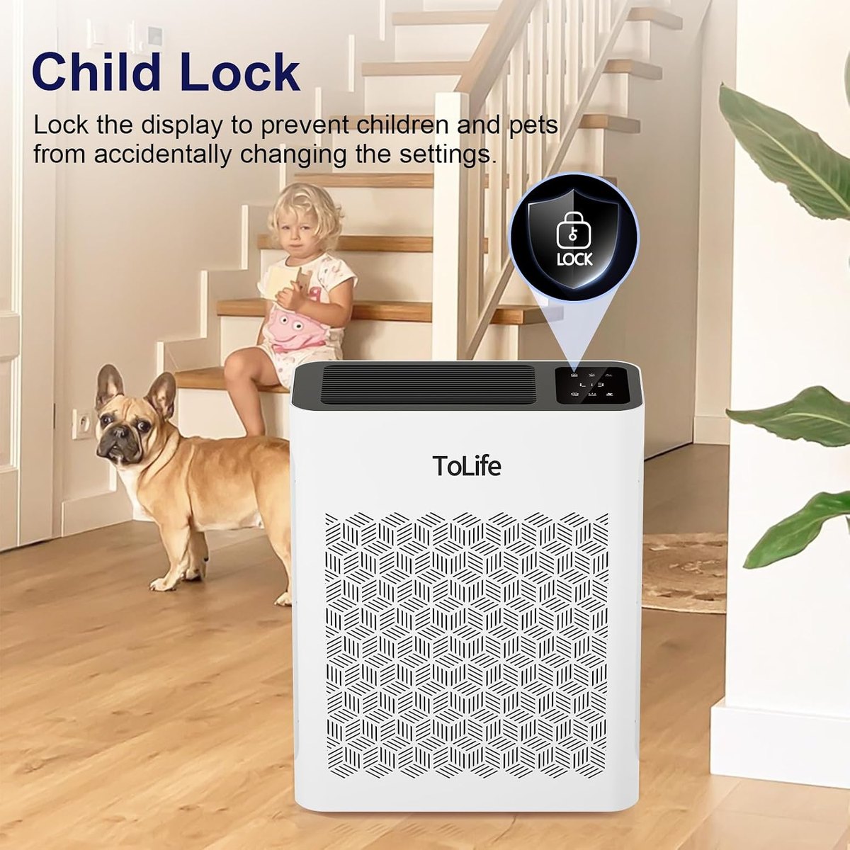 Child lock — stops little hands and paws changing settings