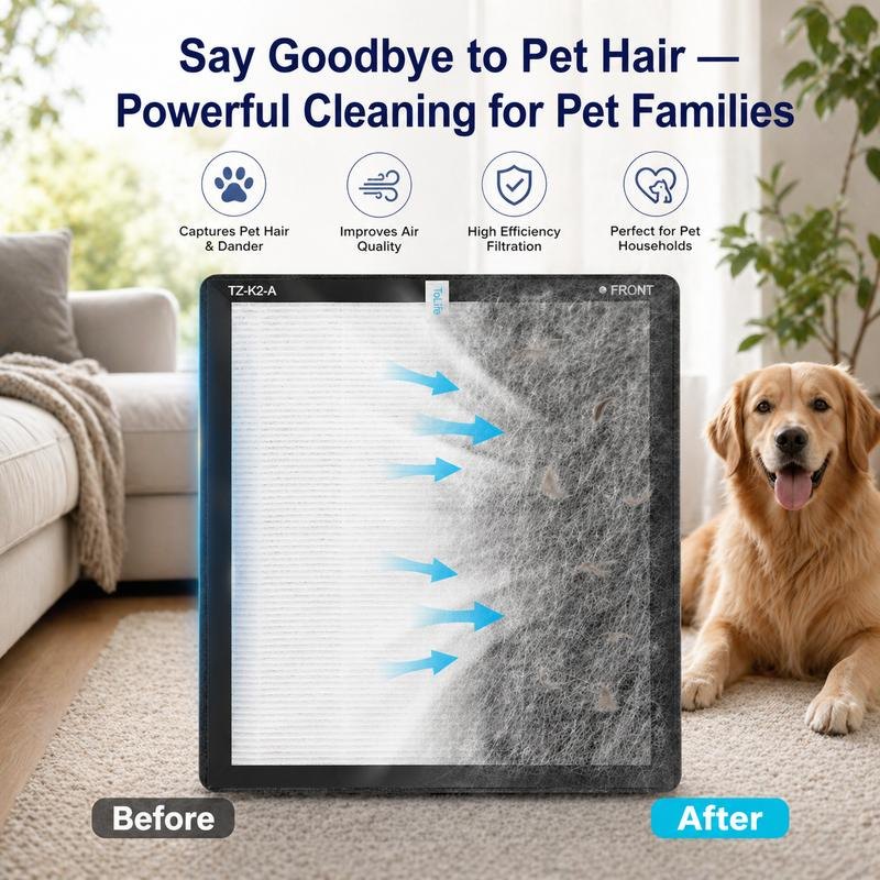 Pet-hair filter before and after